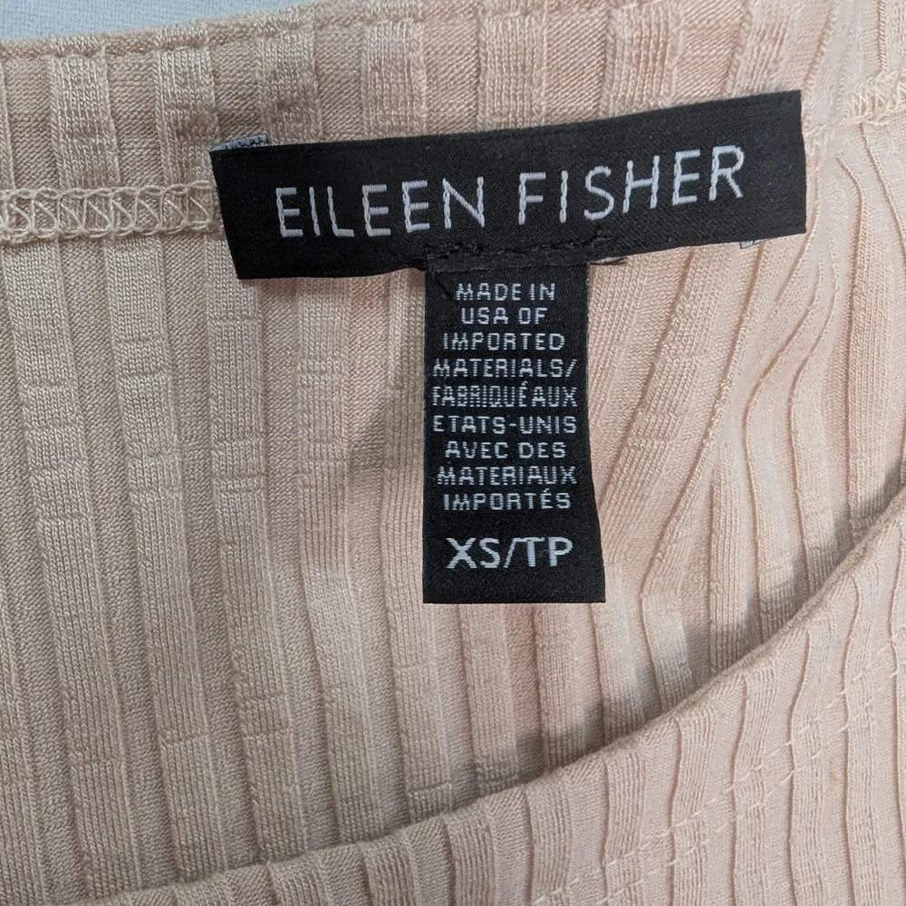 Eileen Fisher Long Sleeve Ribbed Basic Top - Picture 4 of 4